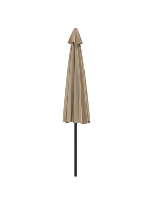 Balkono skėtis su aliuminio stulpu, taupe, 300x155cm, pusinis