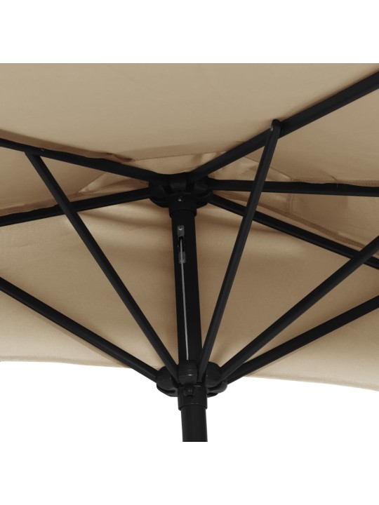 Balkono skėtis su aliuminio stulpu, taupe, 300x155cm, pusinis