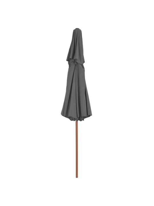 Dvig. stog. lauko skėtis su med. stulp., 270cm, antracito sp.