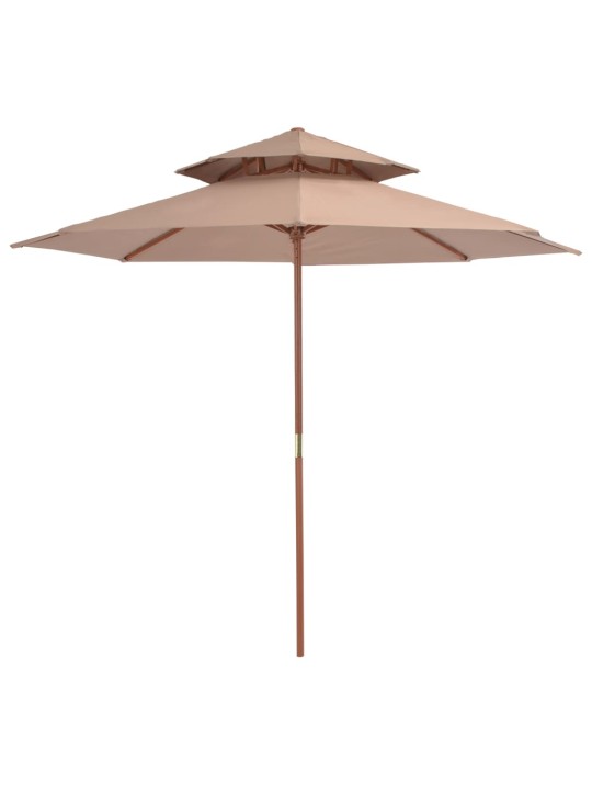 Dvig. stog. lauko skėtis su med. stulp., 270cm, taupe sp.