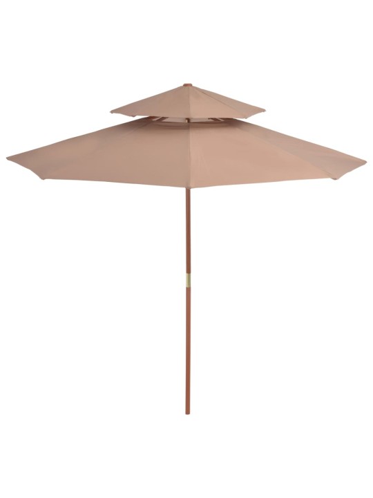 Dvig. stog. lauko skėtis su med. stulp., 270cm, taupe sp.