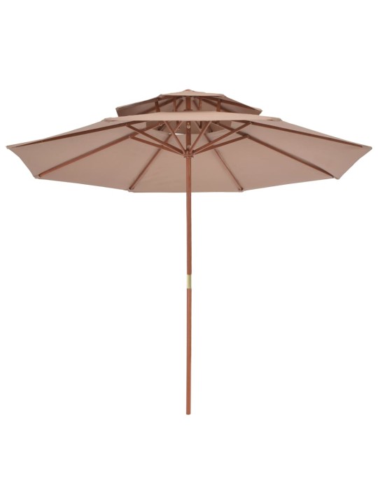 Dvig. stog. lauko skėtis su med. stulp., 270cm, taupe sp.