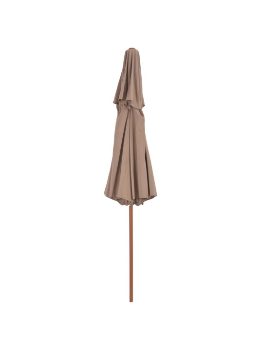 Dvig. stog. lauko skėtis su med. stulp., 270cm, taupe sp.