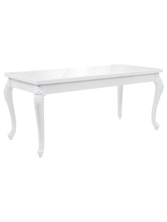 Valgomojo stalas, baltas, 179x89x81 cm, labai blizgus