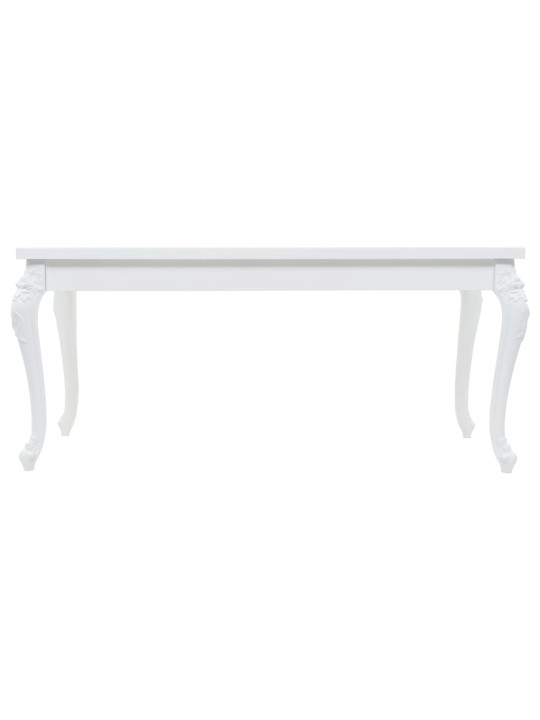Valgomojo stalas, baltas, 179x89x81 cm, labai blizgus