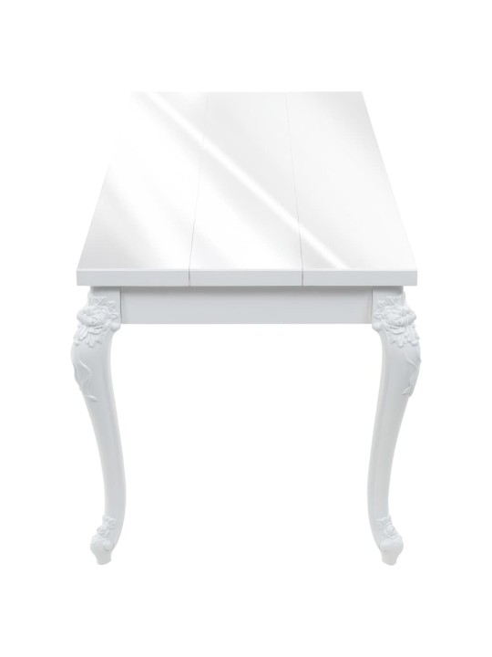 Valgomojo stalas, baltas, 179x89x81 cm, labai blizgus