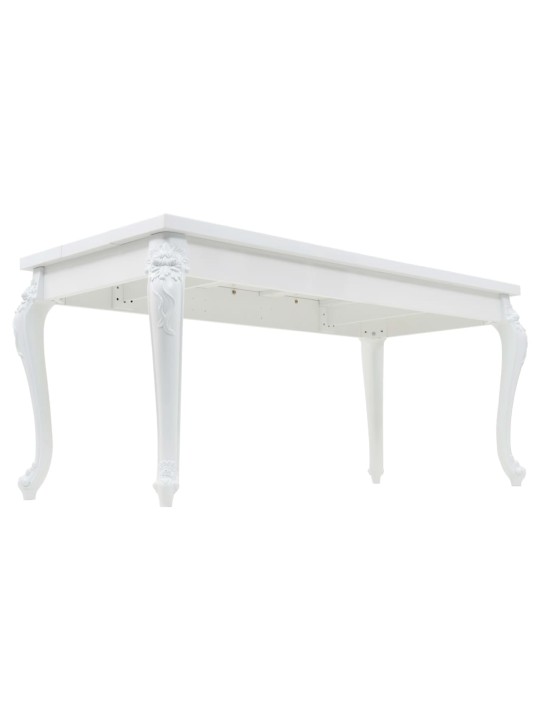 Valgomojo stalas, baltas, 179x89x81 cm, labai blizgus