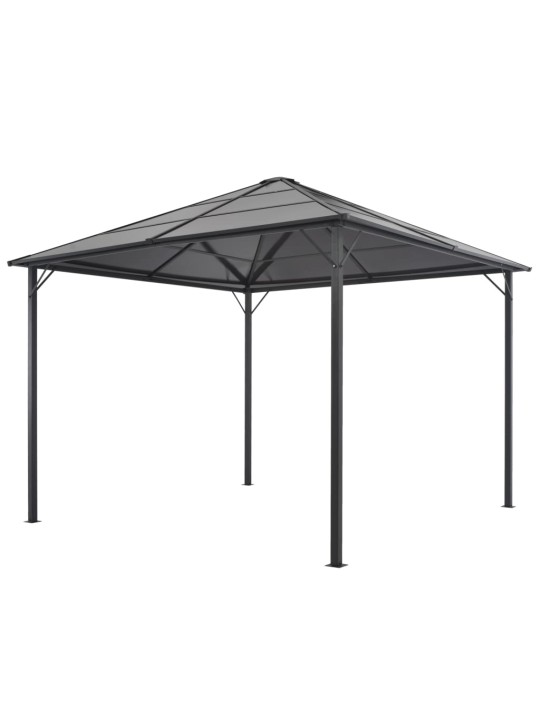Pavėsinė su stogu, juoda, 3x3m, aliuminis