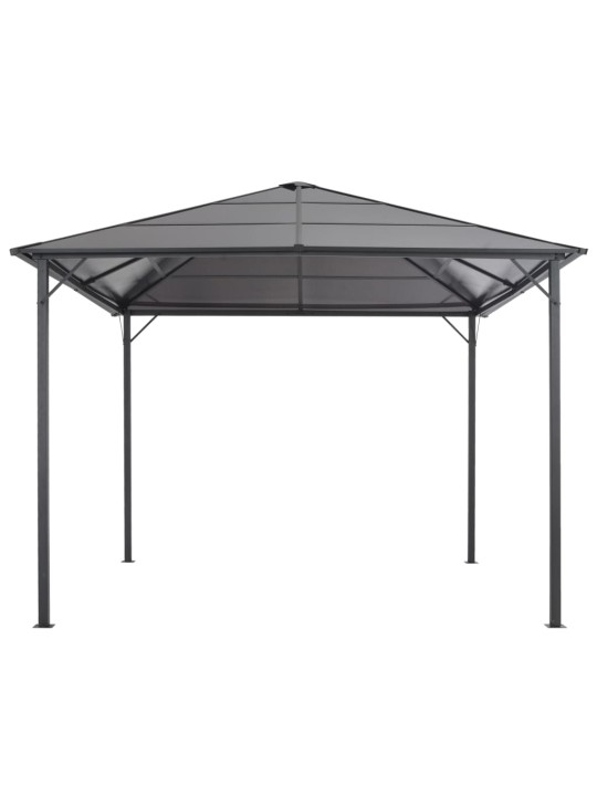 Pavėsinė su stogu, juoda, 3x3m, aliuminis