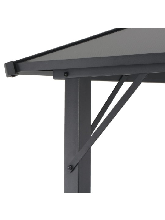 Pavėsinė su stogu, juoda, 4x3x2,6 m, aliuminis