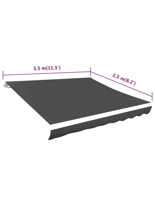 Markizės uždangalas, antracito spalvos, 350x250cm