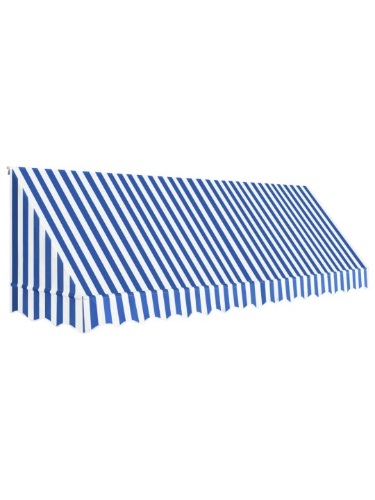 Bistro markizė, mėlynos ir baltos spalvos, 400x120cm