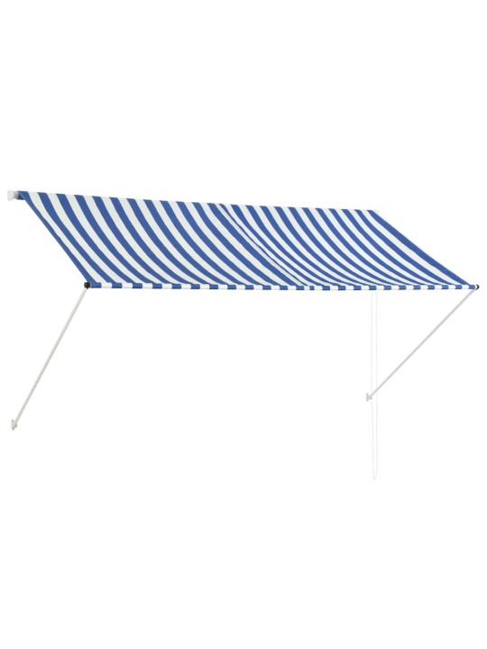 Ištraukiama markizė, mėlynos ir baltos spalvos, 250x150 cm