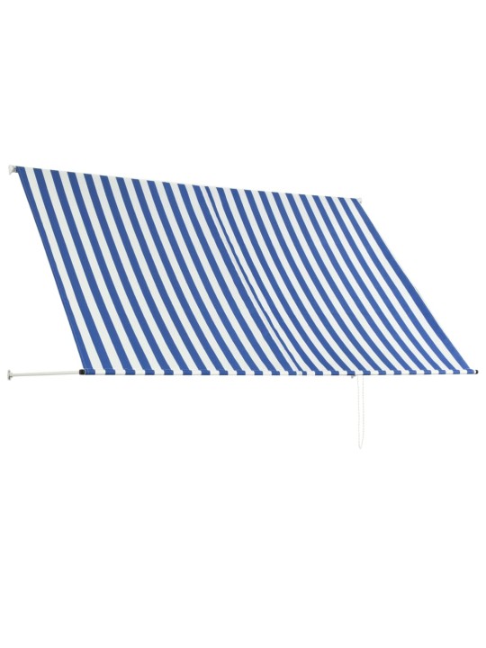 Ištraukiama markizė, mėlynos ir baltos spalvos, 250x150 cm