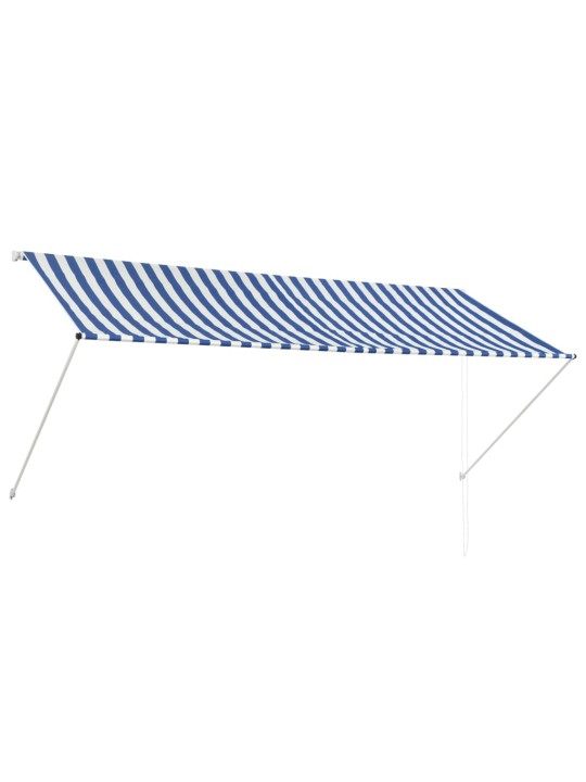Ištraukiama markizė, mėlynos ir baltos spalvos, 300x150 cm