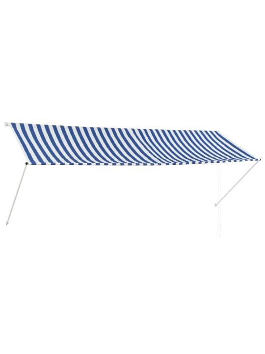 Ištraukiama markizė, mėlynos ir baltos spalvos, 350x150cm