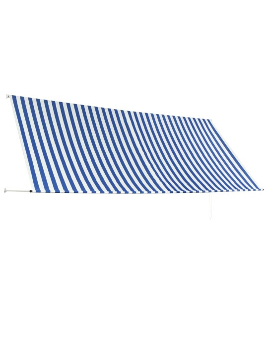 Ištraukiama markizė, mėlynos ir baltos spalvos, 350x150cm