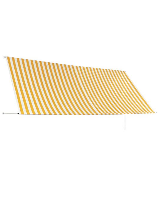 Ištraukiama markizė, geltonos ir baltos spalvos, 350x150cm