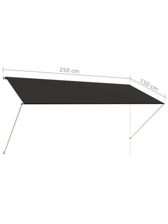 Ištraukiama markizė, antracito spalvos, 250x150 cm