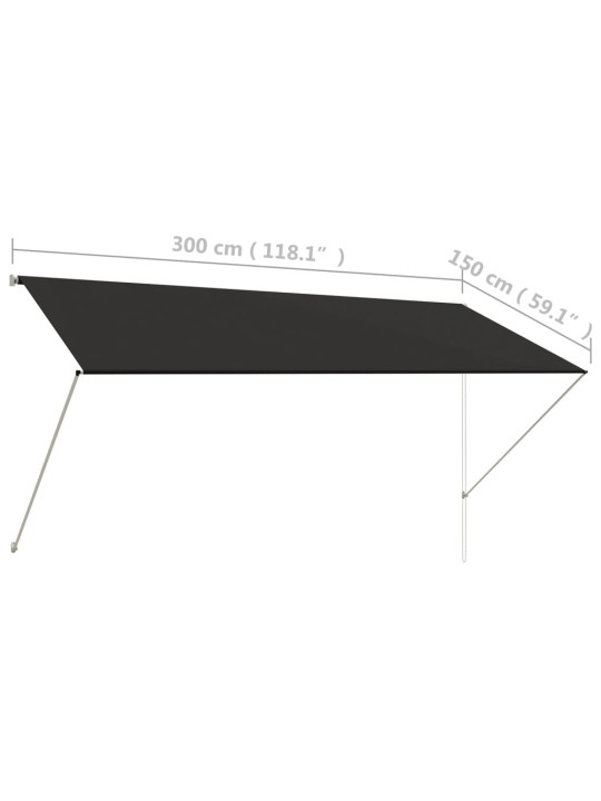 Ištraukiama markizė, antracito spalvos, 300x150 cm