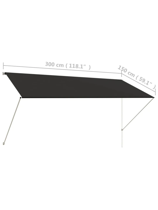 Ištraukiama markizė, antracito spalvos, 300x150 cm