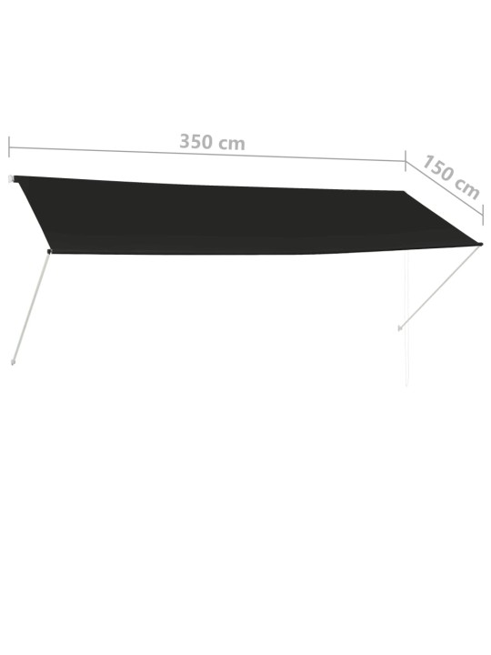 Ištraukiama markizė, antracito spalvos, 350x150 cm