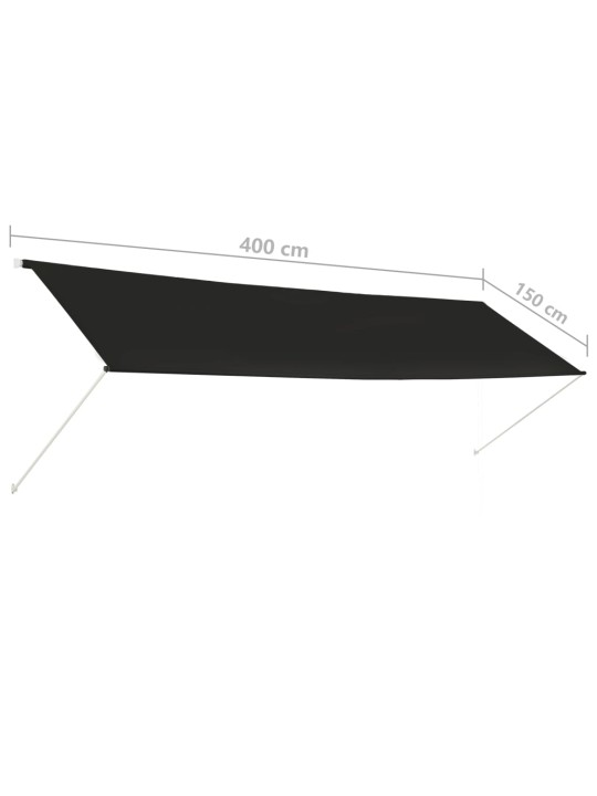 Ištraukiama markizė, antracito spalvos, 400x150 cm