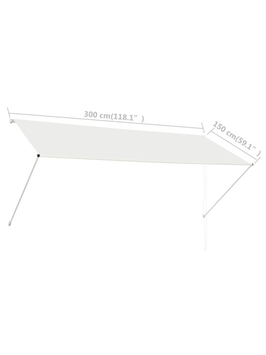 Ištraukiama markizė, kreminės spalvos, 300x150 cm