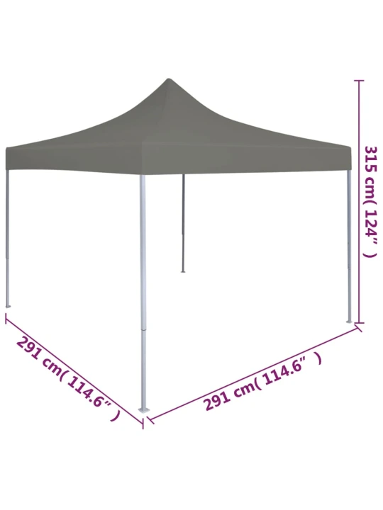Išskleidžiama proginė palapinė, antracito sp., 3x3 m
