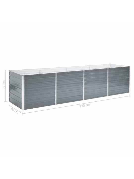 Lovelis, pilkas, galvanizuotas plienas, 320x80x77cm