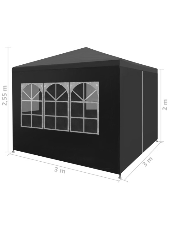 Proginė palapinė, 3x3m, antracito spalvos