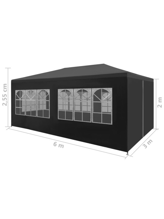 Proginė palapinė, antracito spalvos, 3x6 m
