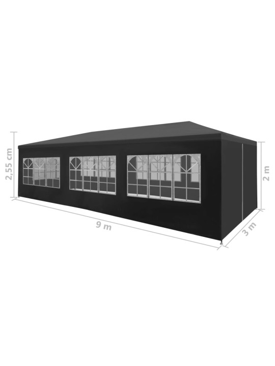 Proginė palapinė, 3x9m, antracito spalvos