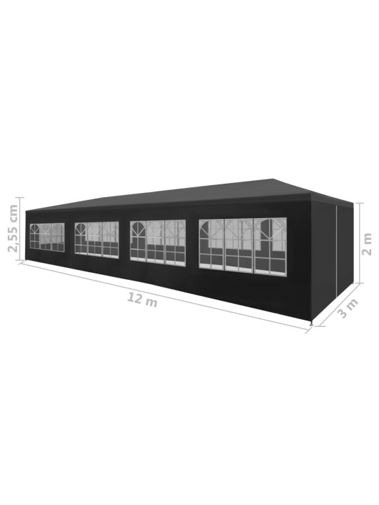 Proginė palapinė, antracito spalvos, 3x12 m