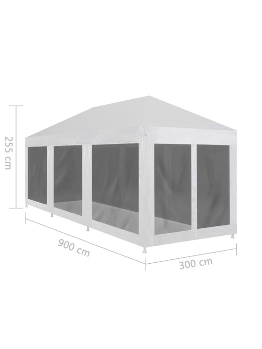 Proginė palapinė su 8 tinklinėmis šoninėmis sienelėmis, 9x3m