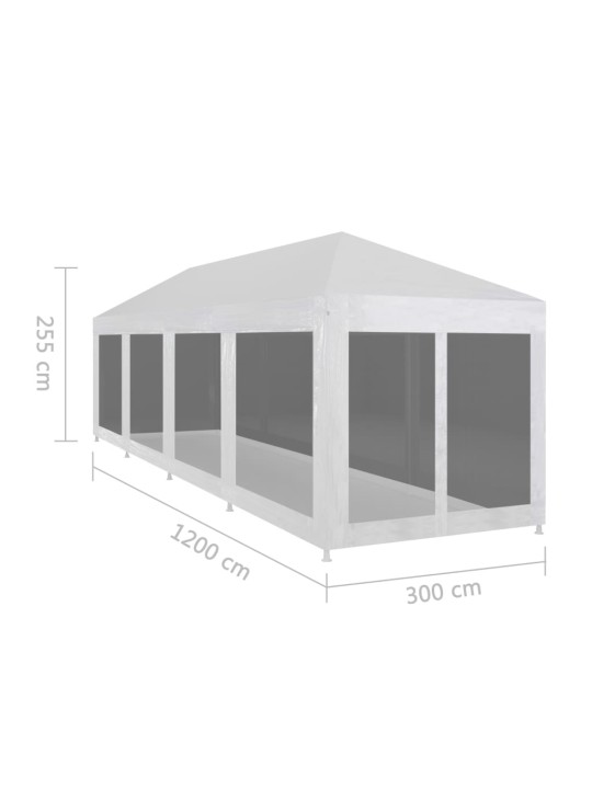 Proginė palapinė su 10 tinklinių šoninių sienelių, 12x3m