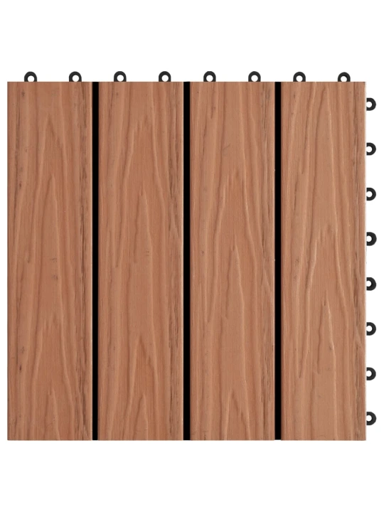 Grindų plyt., 11vnt., gil. įsp., WPC, 30x30cm, 1m², šv. rud.