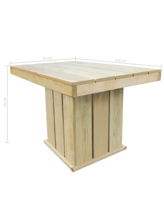 Sodo stalas, 110x75x74cm, impregnuota pušies mediena