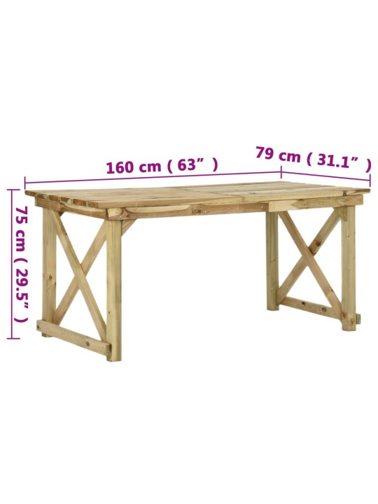 Sodo stalas, 160x79x75cm, mediena