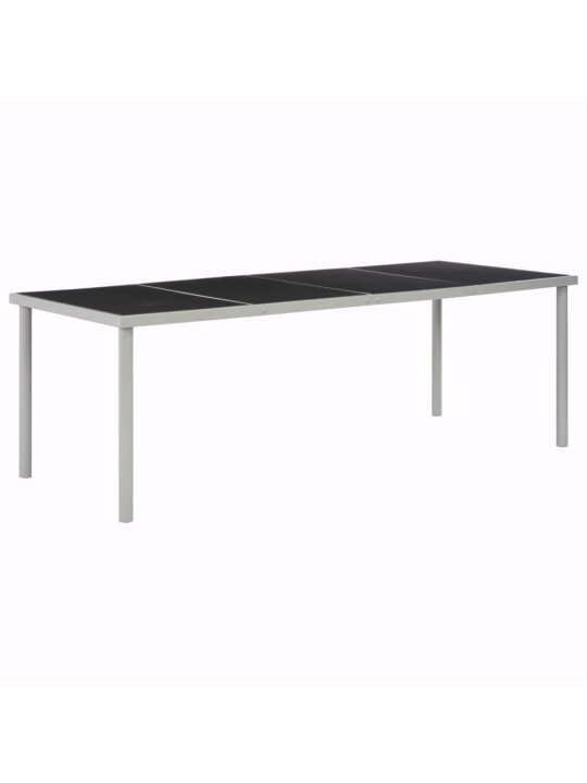 Sodo stalas, juodas, 220x90x74,5cm, plienas