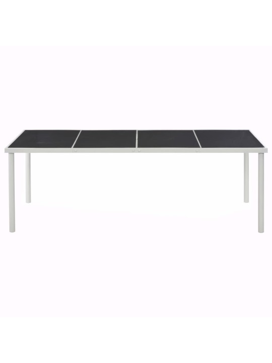 Sodo stalas, juodas, 220x90x74,5cm, plienas