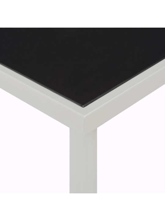 Sodo stalas, juodas, 220x90x74,5cm, plienas
