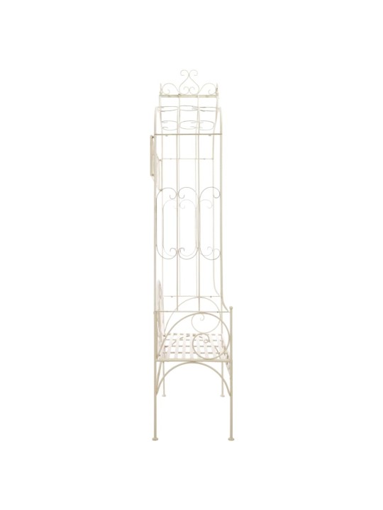Sodo suoliukas, baltas, 122 cm, geležis, senovinio stiliaus