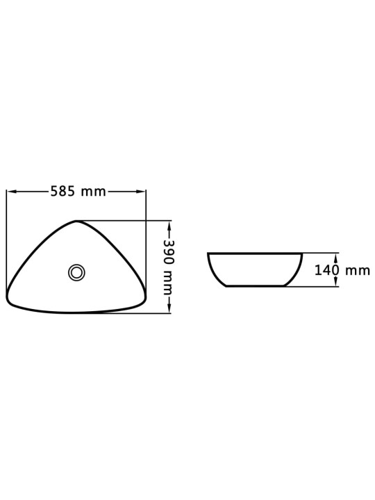Praustuvas, baltos sp., 58,5x39x14 cm, keramika