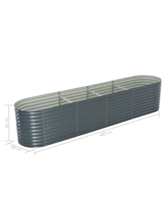 Lovelis, pilkas, 400x80x81cm, galvanizuotas plienas, aukštas