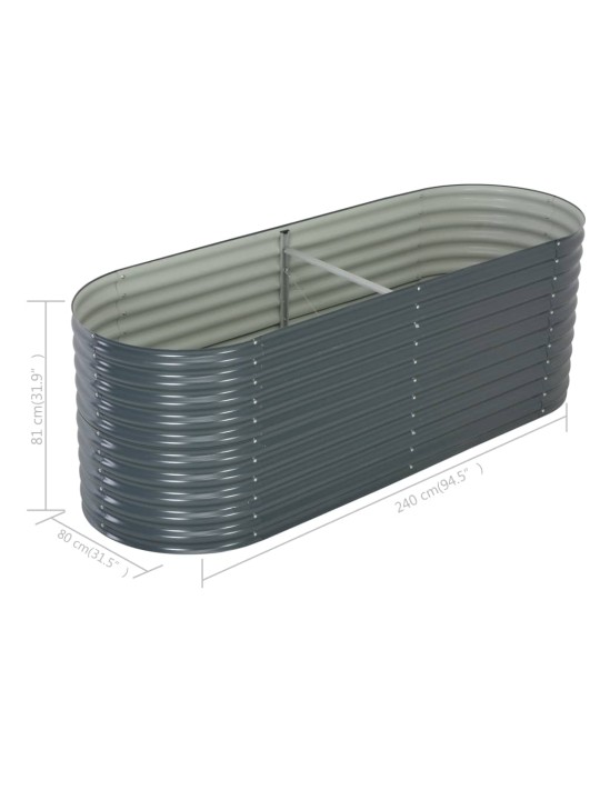 Lovelis, pilkas, 240x80x81cm, galvanizuotas plienas, aukštas