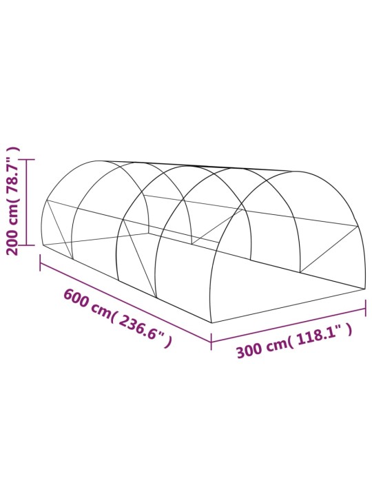 Šiltnamis, 600x300x200 cm, 18 m²