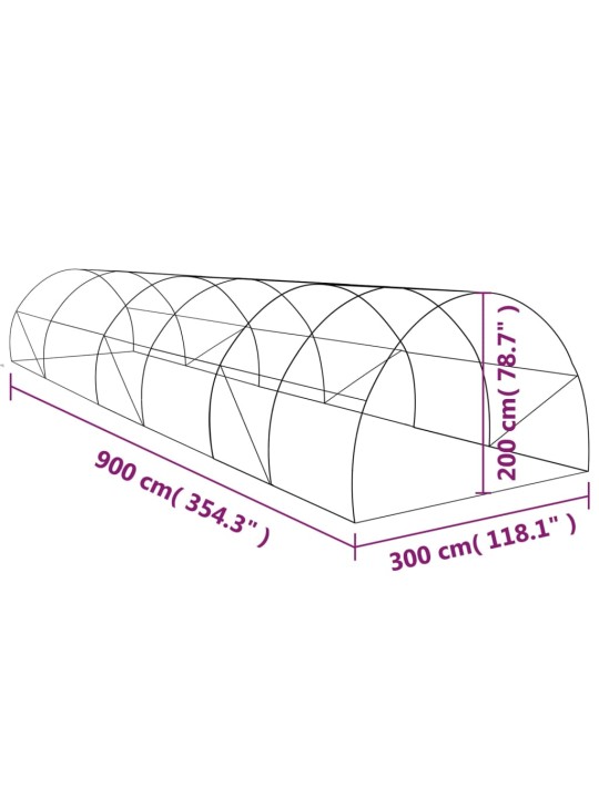 Šiltnamis, 900x300x200 cm, 27 m²