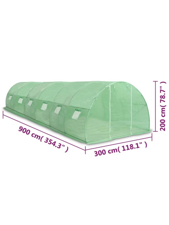 Šiltnamis, 900x300x200 cm, 27 m²