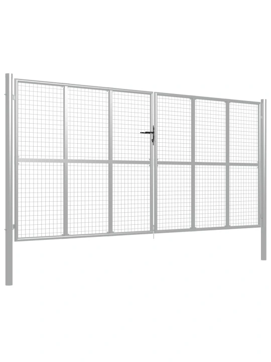 Sodo vartai, sidabrinės sp., 415x225cm, galvanizuotas plienas